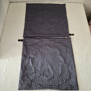 Newport 20x20 Slate Gray Stitch Medallion Boho Zipper Square Throw Pillow Covers